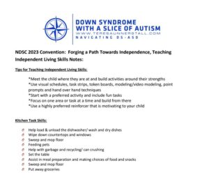 Forging a Path Towards Independence, Teaching Independent Living Skills Notes: