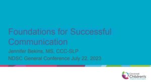 Foundations for Successful Communication