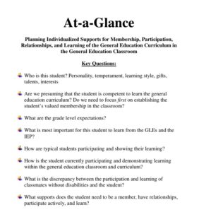 Inclusive IEP Instruction Planning