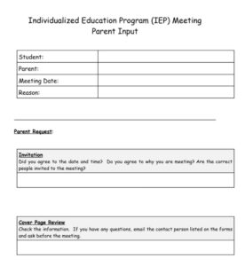 Individualized Education Program (IEP) Meeting