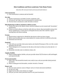 Skin Conditions and Down syndrome