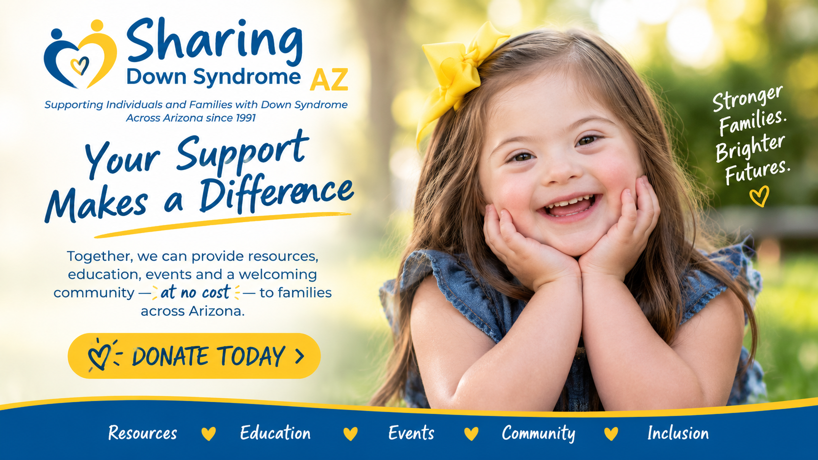 Your Support Makes a Difference Donate to Sharing Down Syndrome